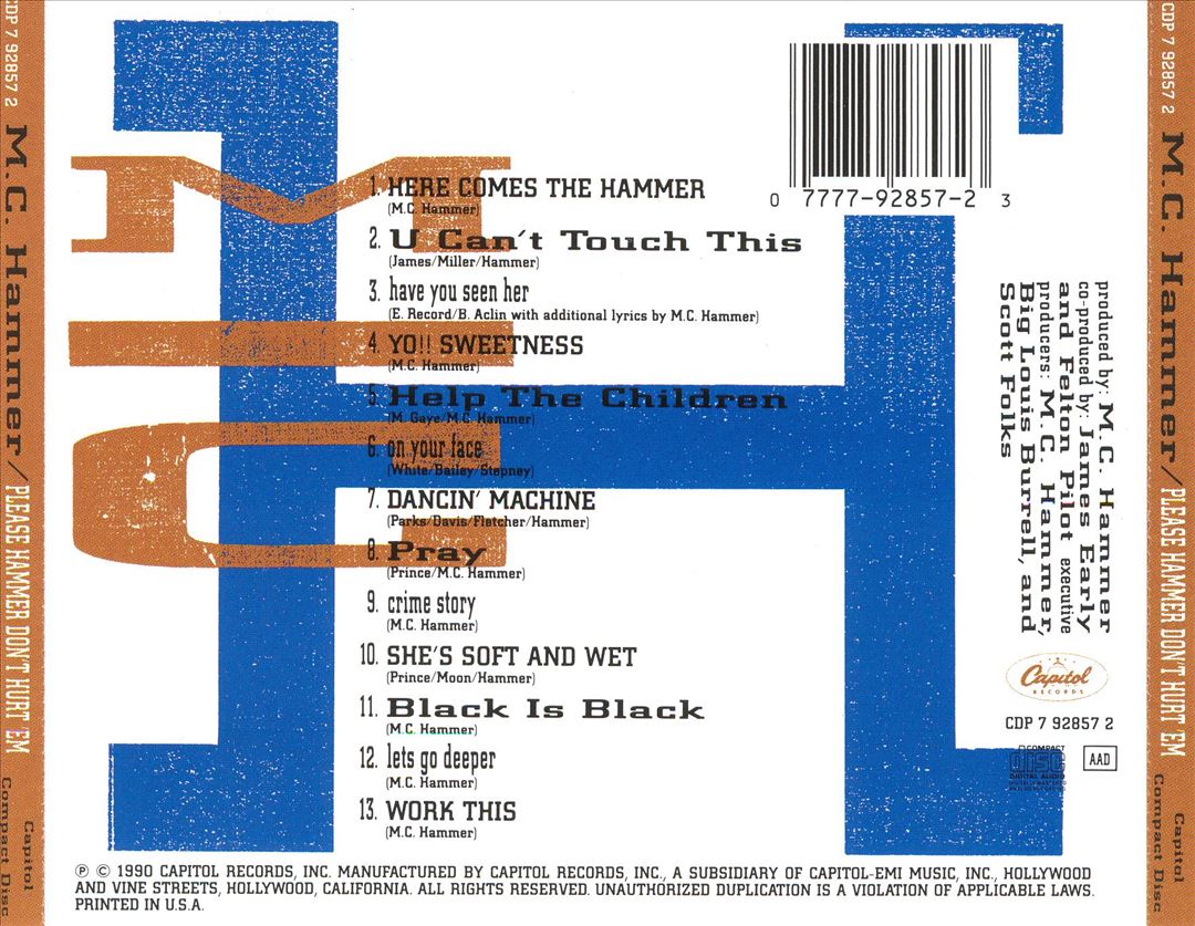 Please Hammer, Don't Hurt 'Em cover art