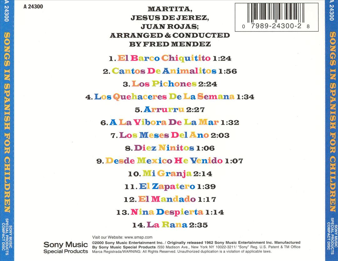 Songs in Spanish for Children cover art