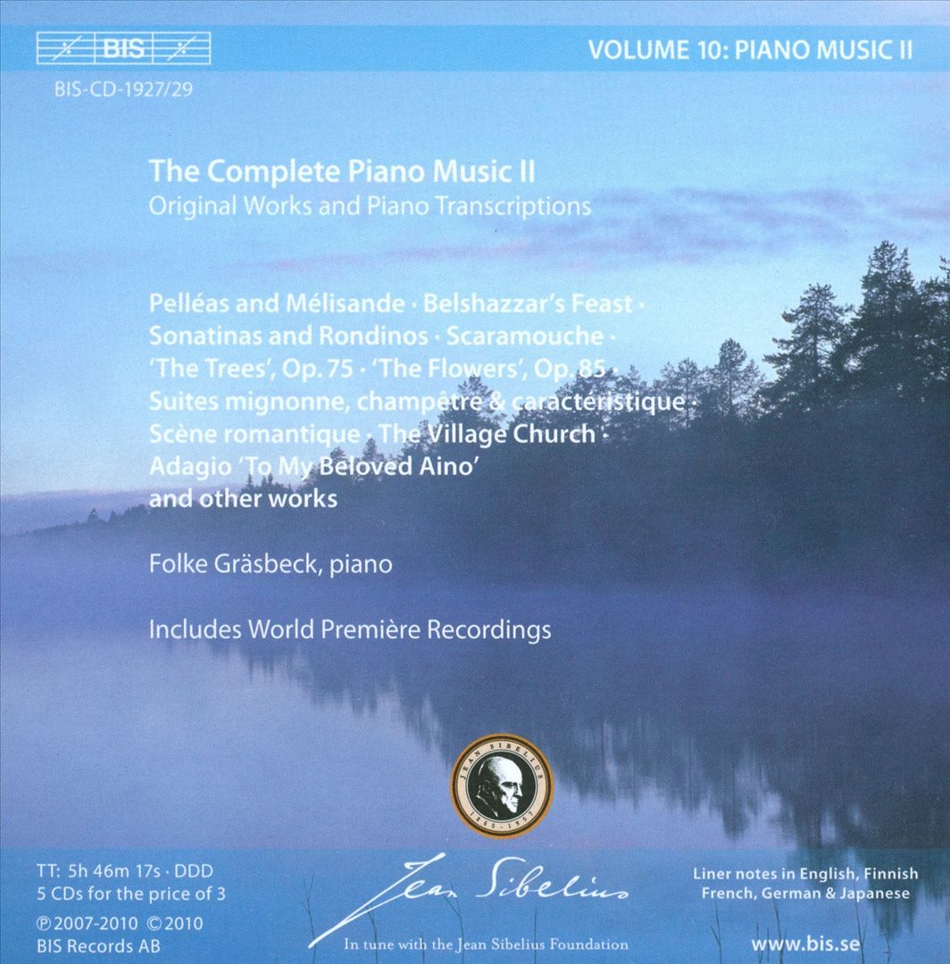 Sibelius Edition, Vol. 10: Piano Music 2 cover art