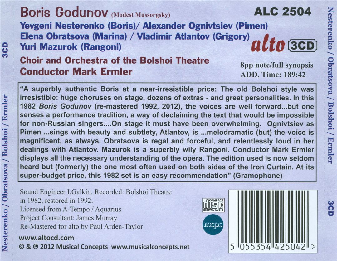 Modest Mussorgsky: Boris Godunov cover art