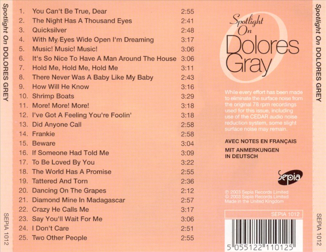 Spotlight on Dolores Gray cover art
