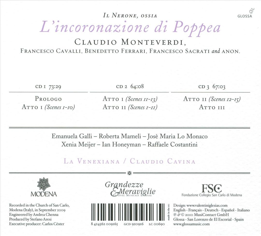 Claudio Monteverdi: Il Nerone, ossia L'incoronazione di Poppea cover art