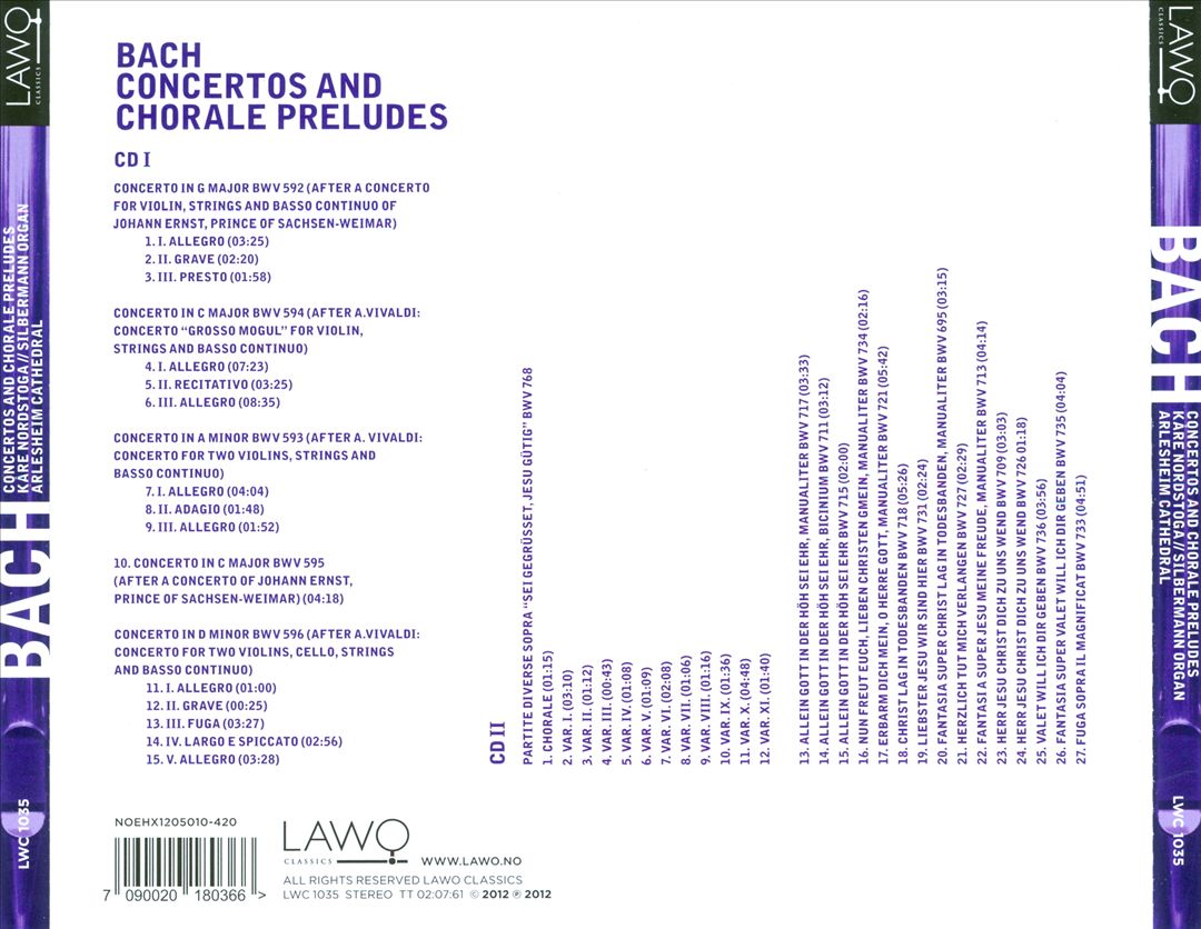 Bach: Concertos & Chorale Preludes cover art