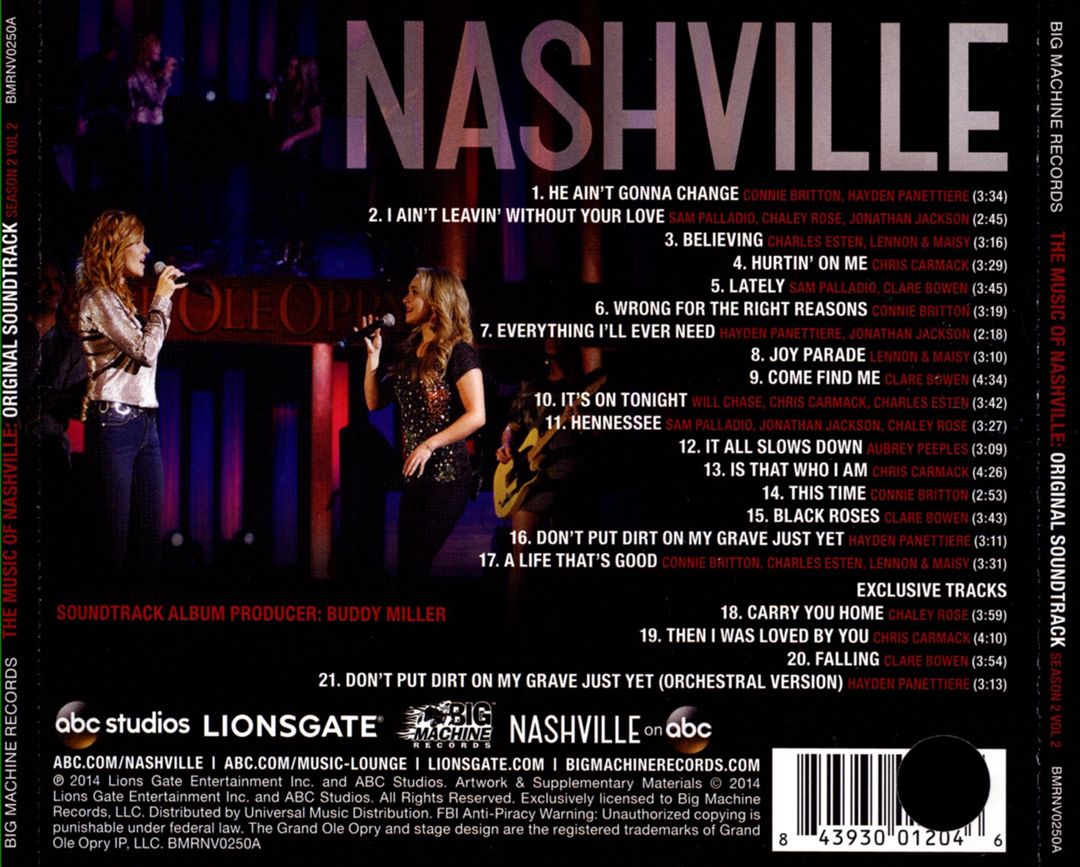 Music of Nashville: Season 2, Vol. 2 cover art