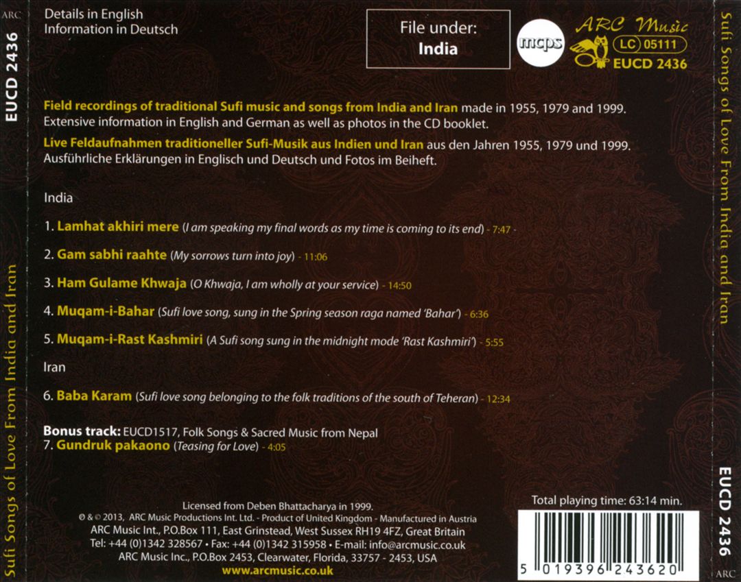 Sufi Songs of Love from India and Iran cover art