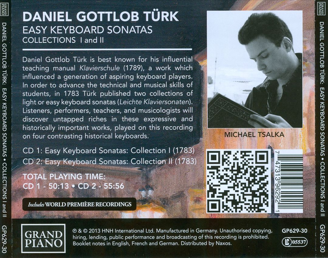 Daniel Gottlob Türk: Easy Keyboard Sonatas, Collections 1 & 2 cover art