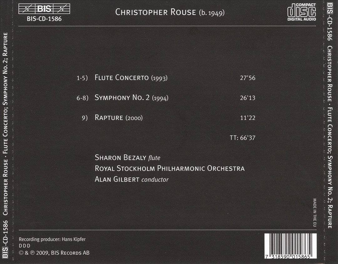 Christopher Rouse: Flute Concerto; Symphony No. 2; Rapture cover art