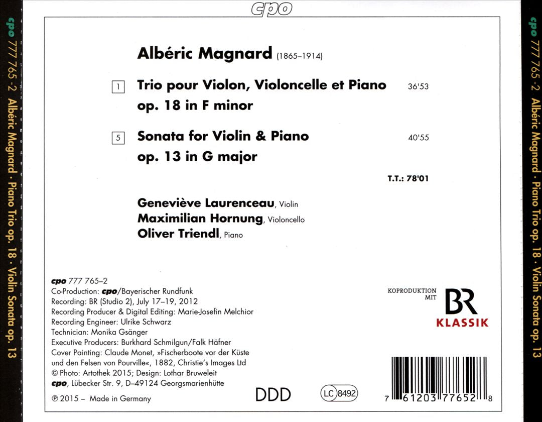 Albéric Magnard: Piano Trio Op. 18; Violin Sonata Op. 13 cover art