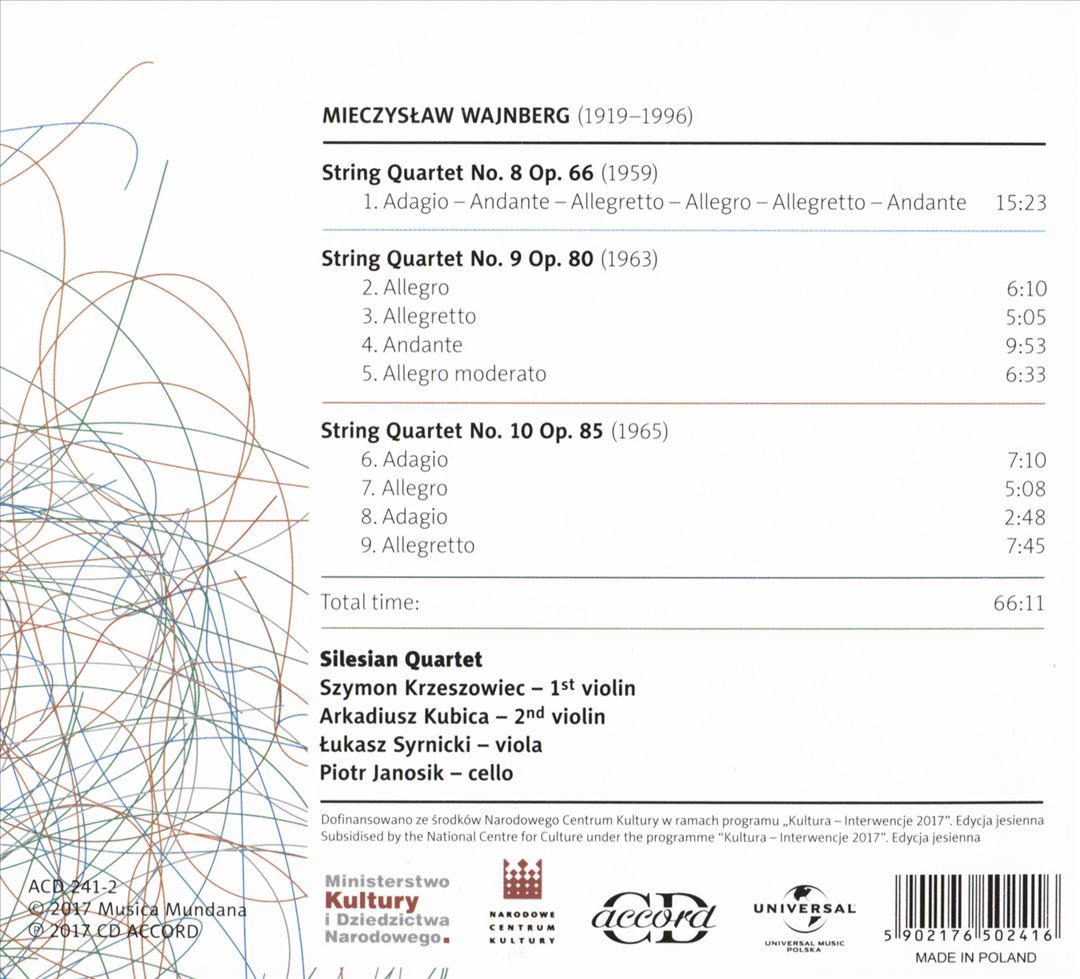 Mieczysław Wajnberg: String Quartets Nos. 8, 9 & 10 cover art