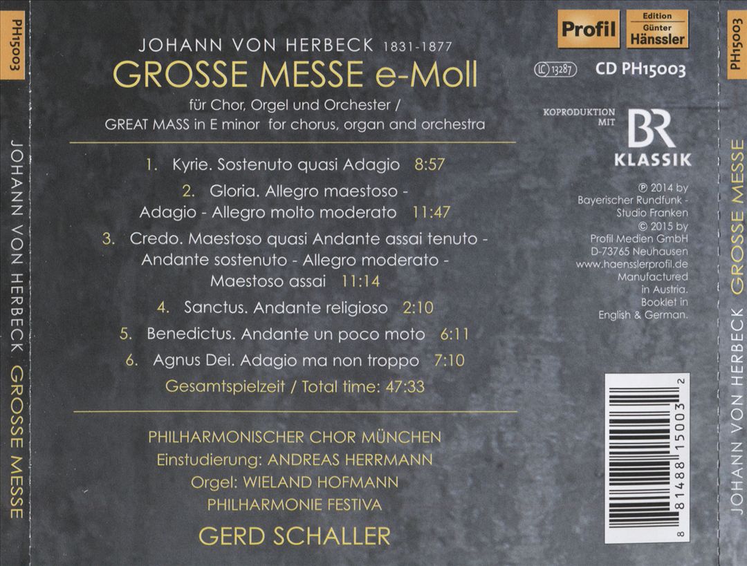 Johann von Herbeck: Grosse Messe cover art