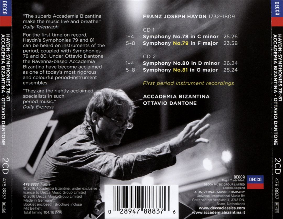 Haydn: Symphonies 78, 79, 80, 81 cover art
