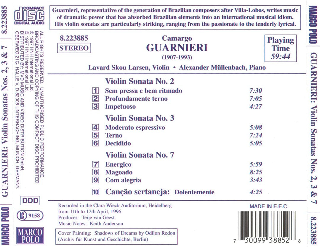 Camargo Guarnieri: Violin Sonatas 2, 3 & 7; Canção sertaneja cover art