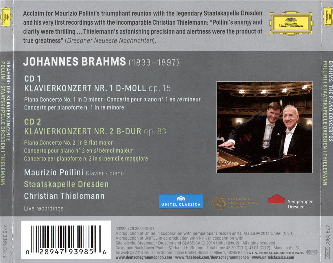 Brahms: Klavierkonzerte Nr. 1 & 2 cover art