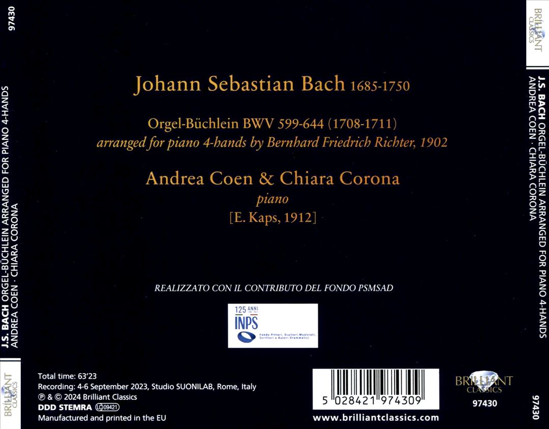 Johann Sebastian Bach: Orgelbuchlein, BWV 599-644 cover art