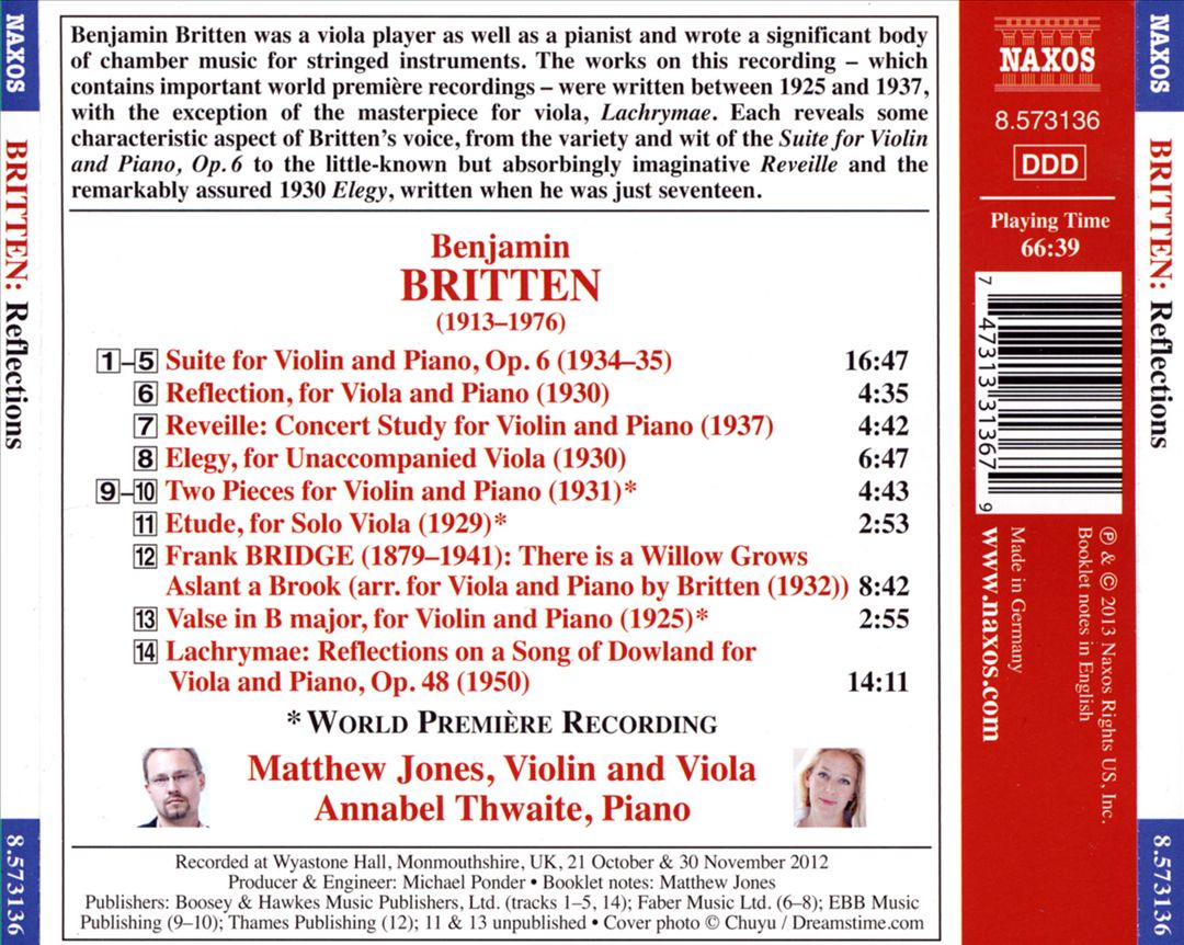 Britten: Reflections cover art