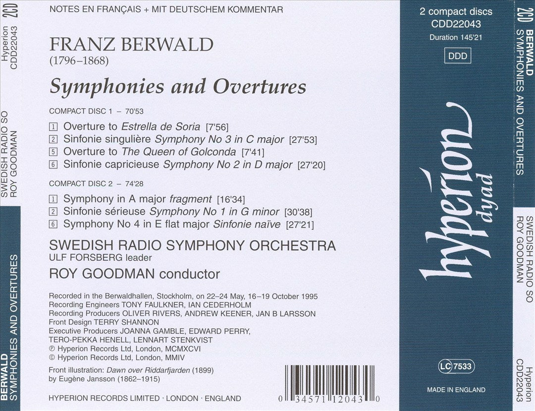 Berwald: Symphonies and Overtures cover art