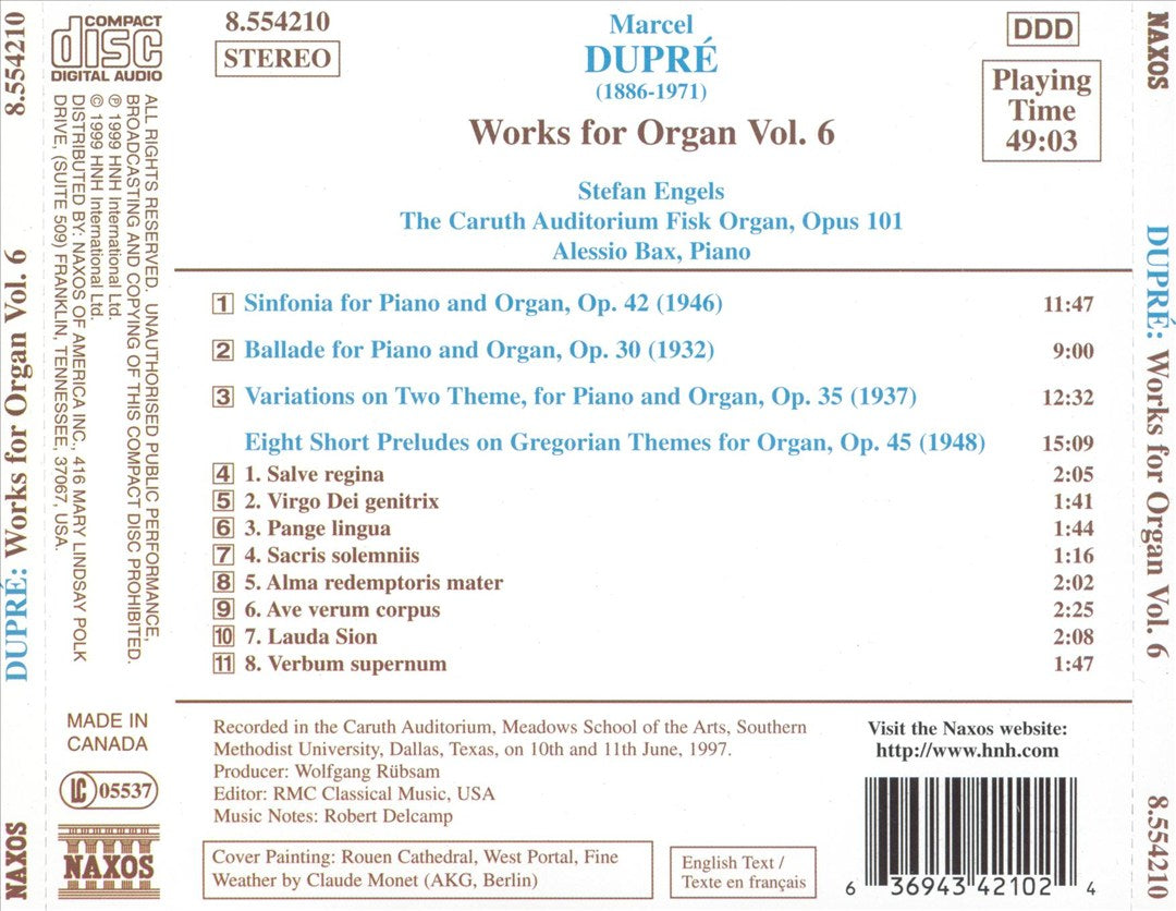 Dupré: Works for Organ, Vol. 6 cover art