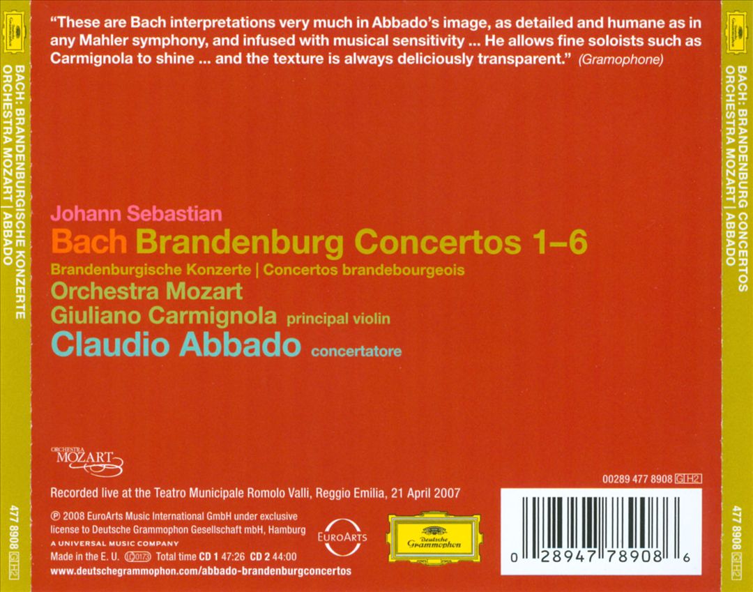 Bach: Brandenburg Concertos 1-6 cover art
