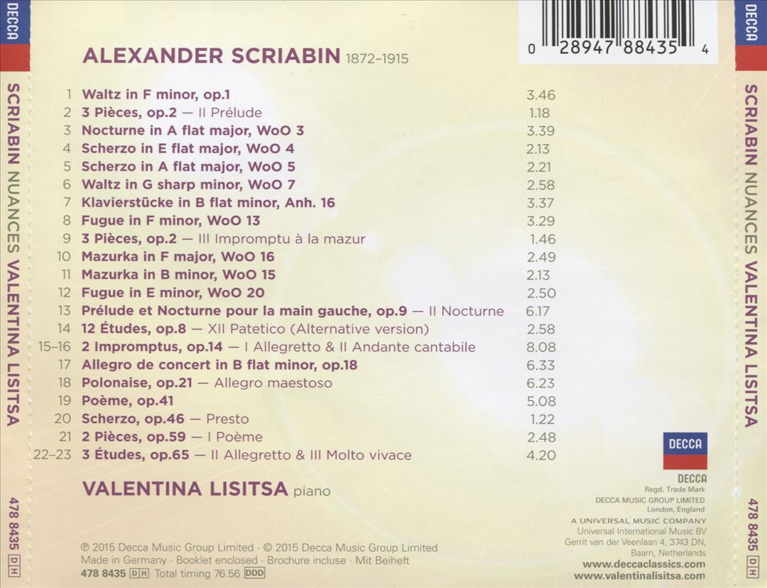 Scriabin: Nuances cover art