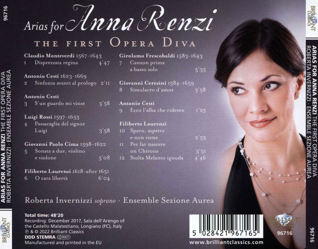 Arias for Anna Renzi: The First Opera Diva cover art