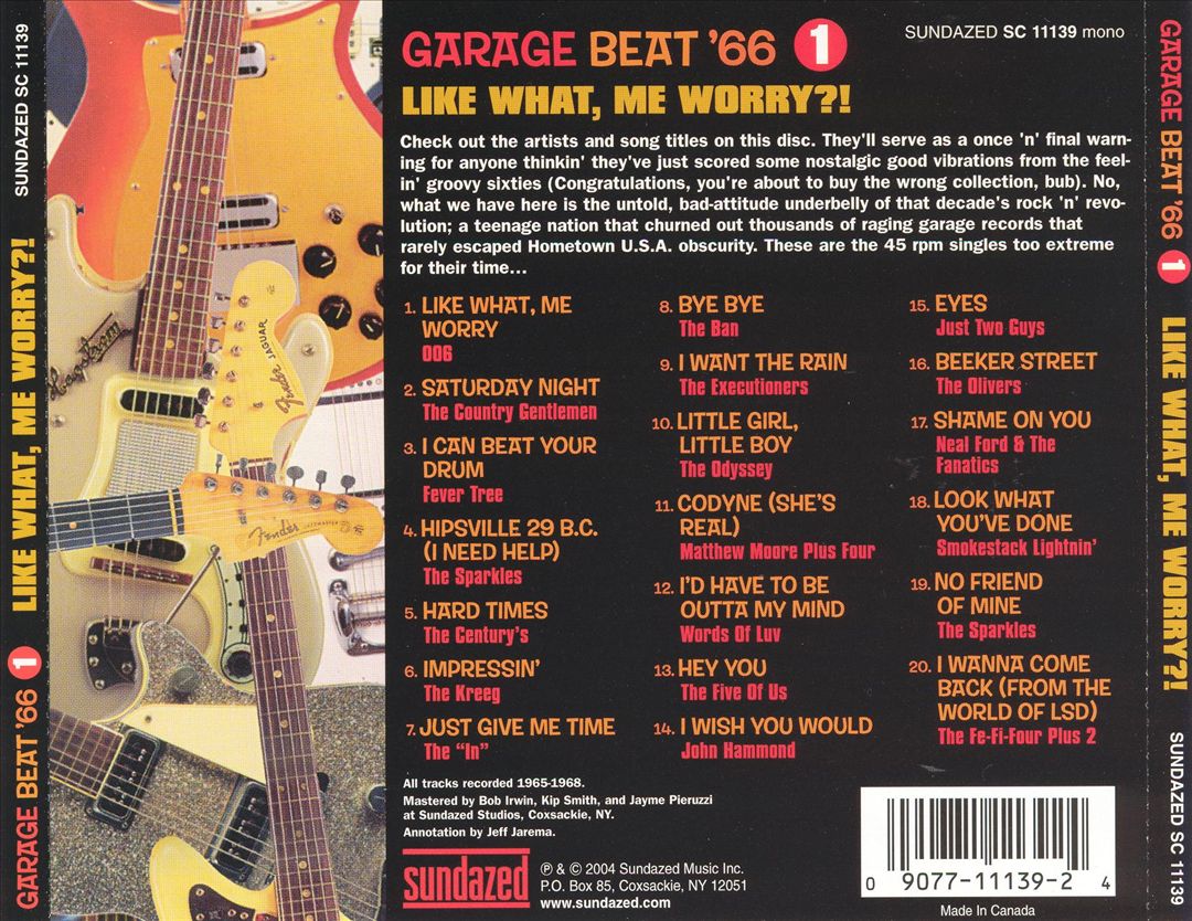 Garage Beat '66, Vol. 1: Like What, Me Worry?! cover art
