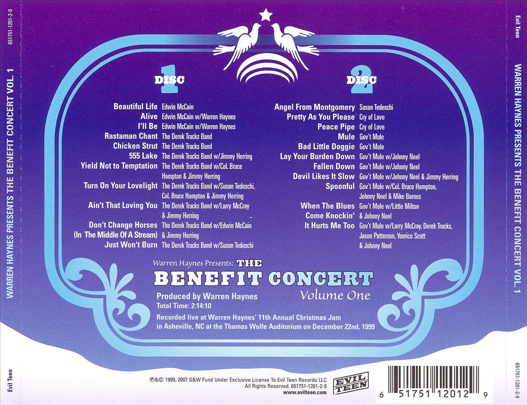 Benefit Concert, Vol. 1 cover art