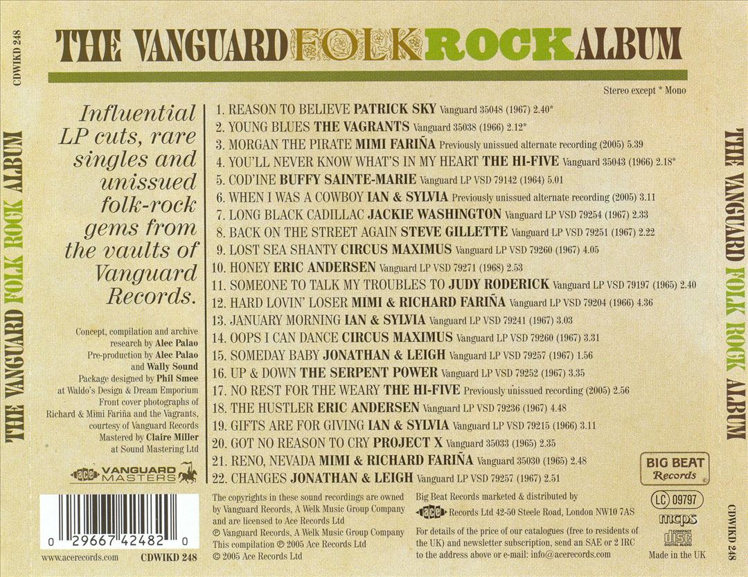 Vanguard Folk Rock Album cover art