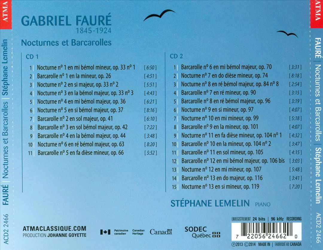 Fauré: Nocturnes et Barcarolles cover art