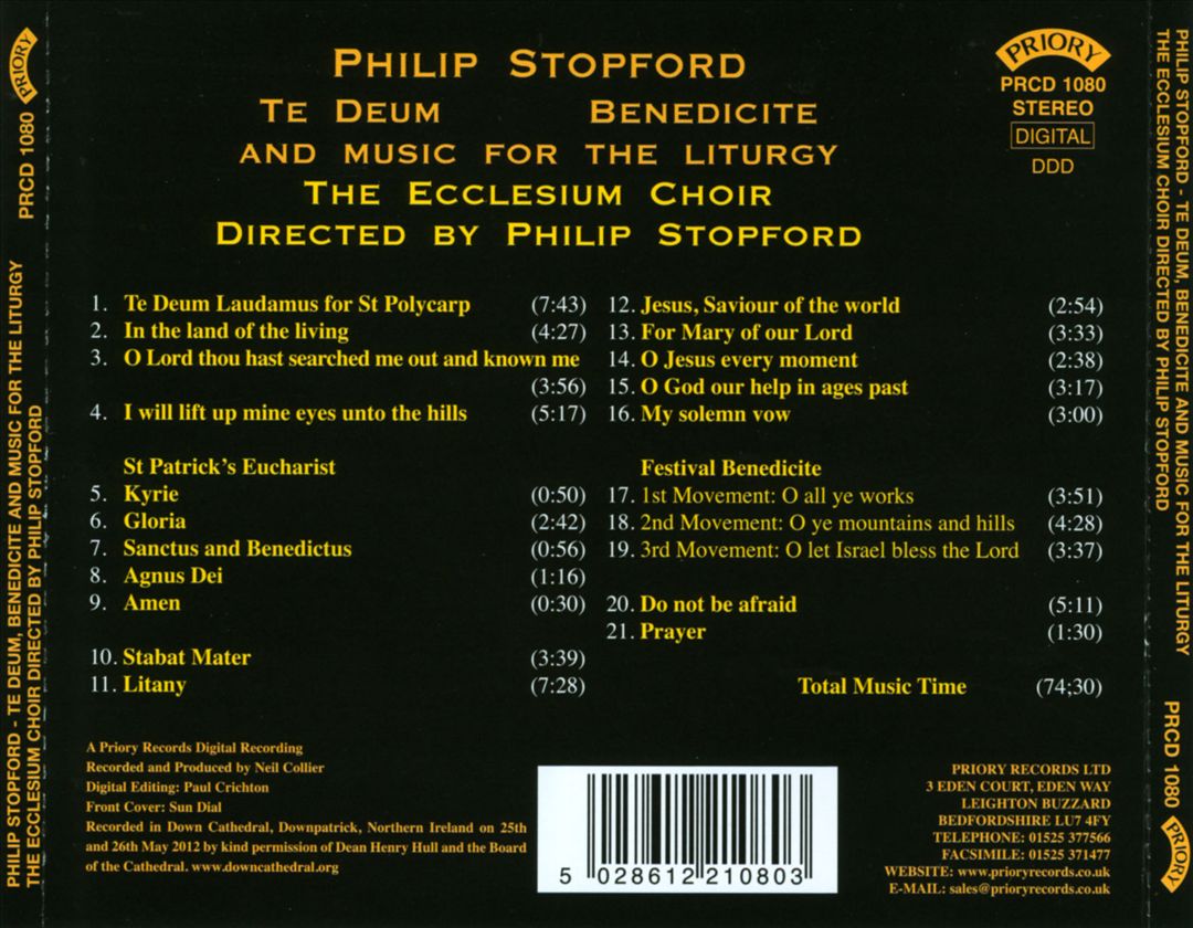 Philip Stopford: Te Deum, Benedicte, and Music for the Liturgy cover art