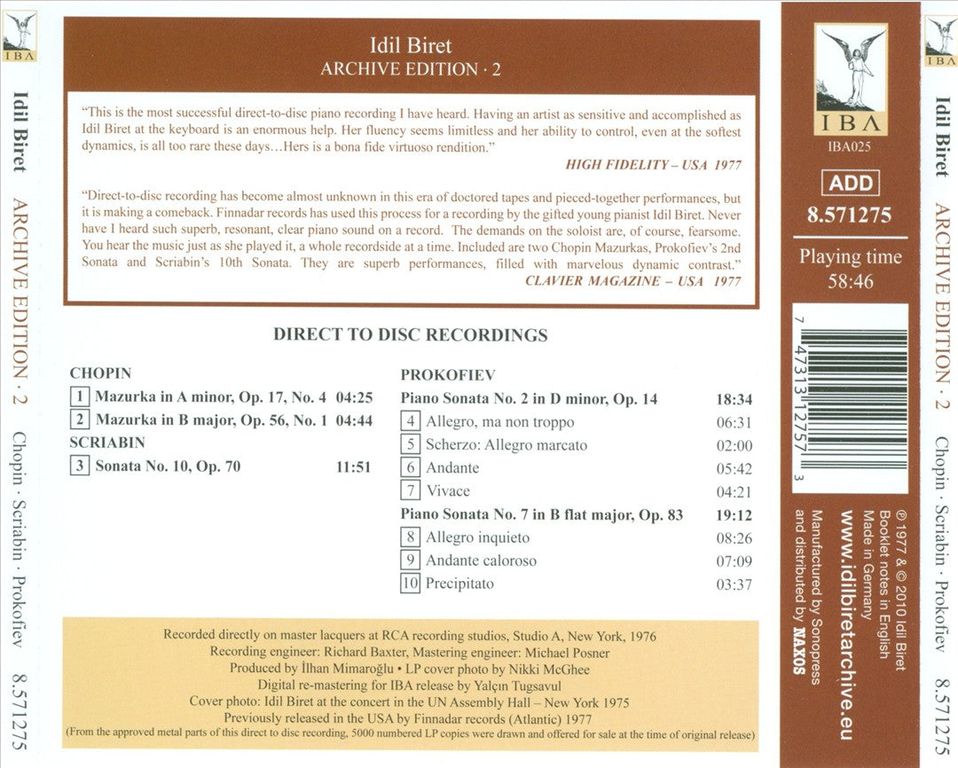 Idil Biret: Archive Edition, Vol. 2 cover art