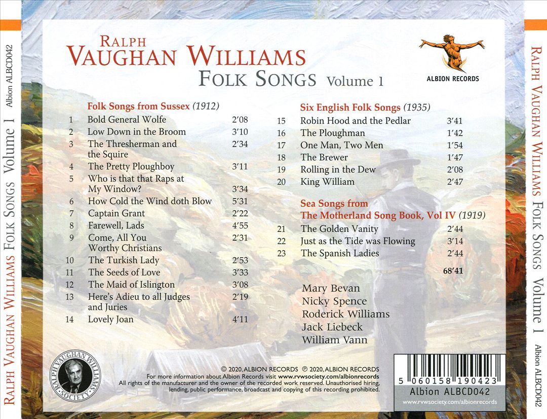 Ralph Vaughan Williams: Folk Songs, Vol. 1 cover art