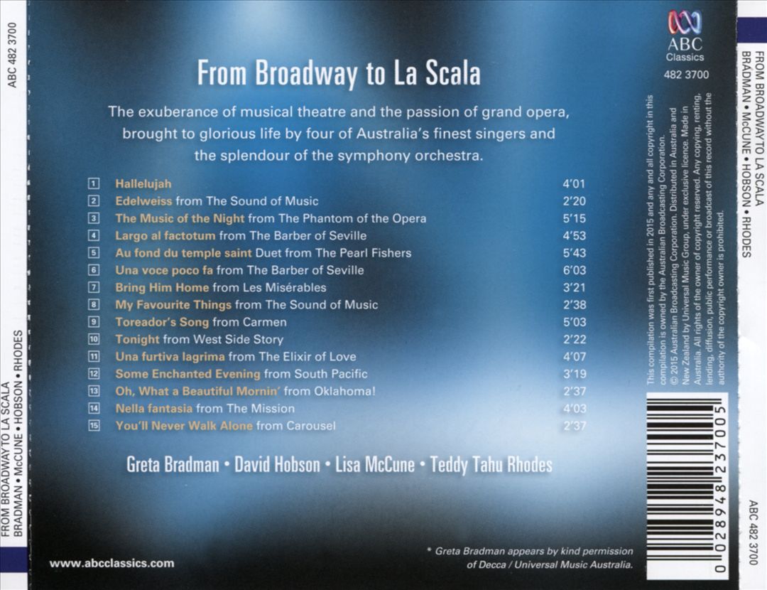 From Broadway to La Scala cover art
