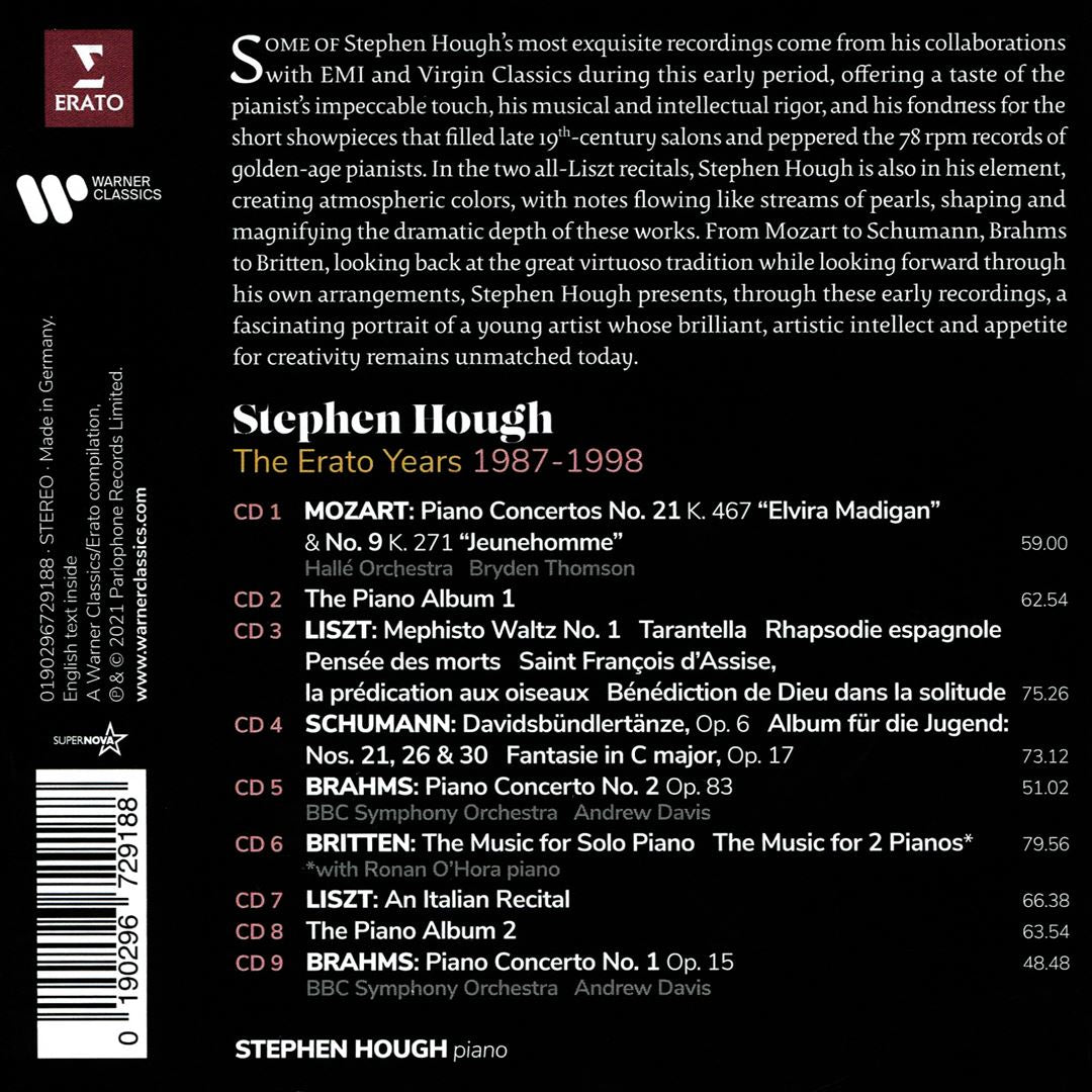 Stephen Hough: The Erato Years, 1987-1998 cover art