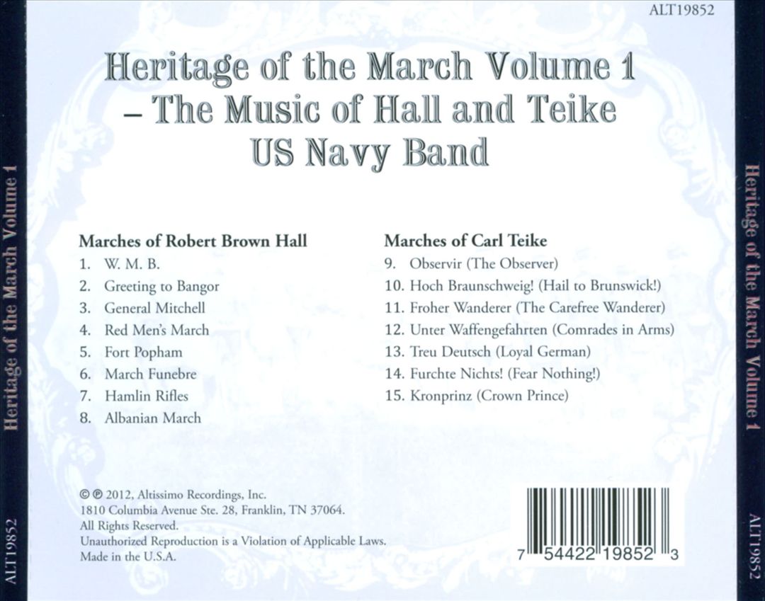 Heritage of the March, Vol. 1: Robert Browne Hall and Carl Teike cover art