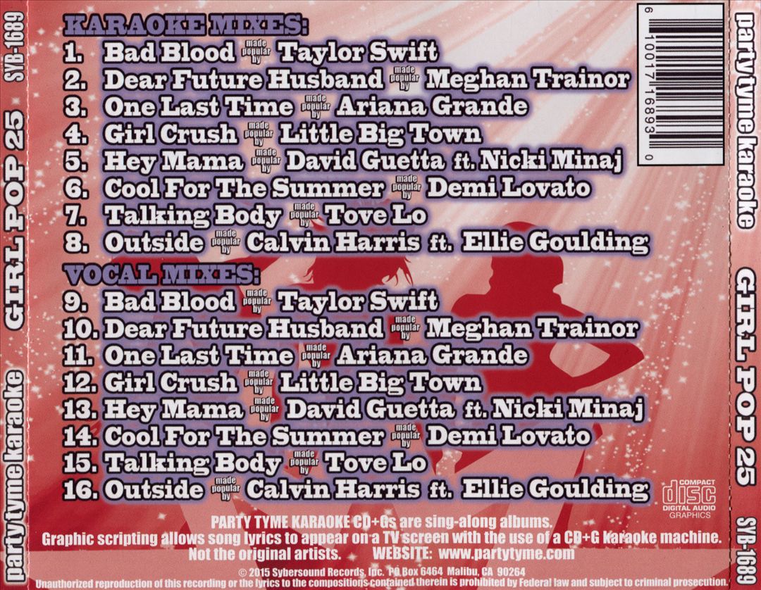 Party Tyme Karaoke: Girl Pop, Vol. 25 cover art