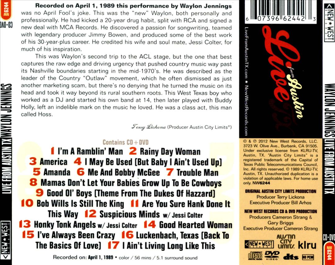 Live from Austin TX, 1989 cover art