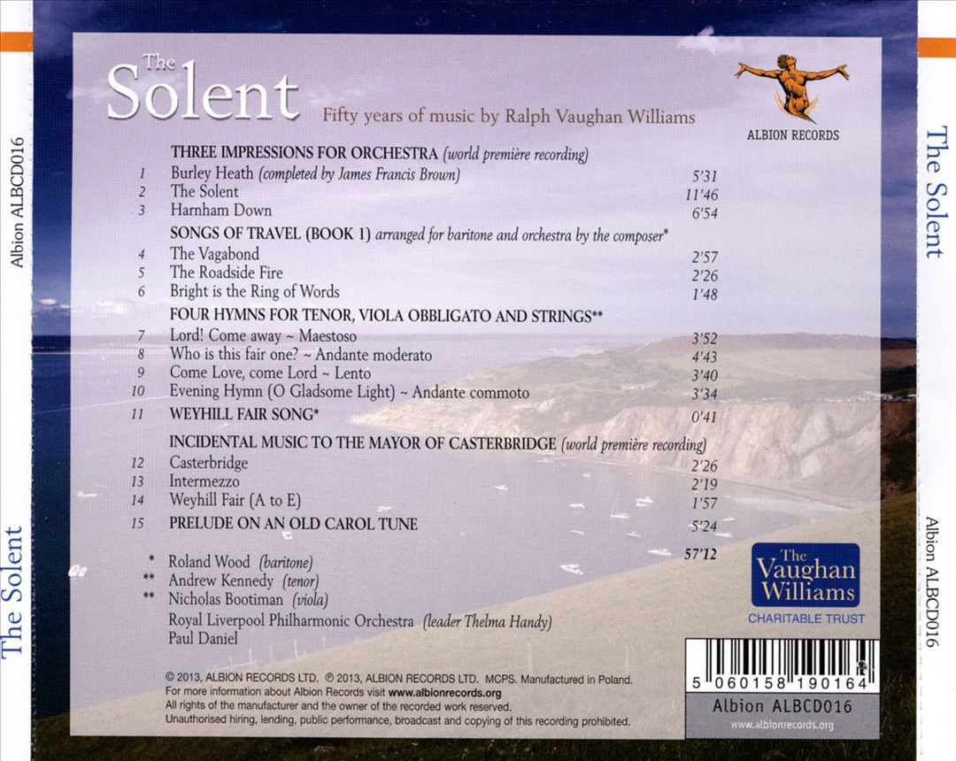 Solent: Fifty Years of Music by Ralph Vaughan Williams cover art