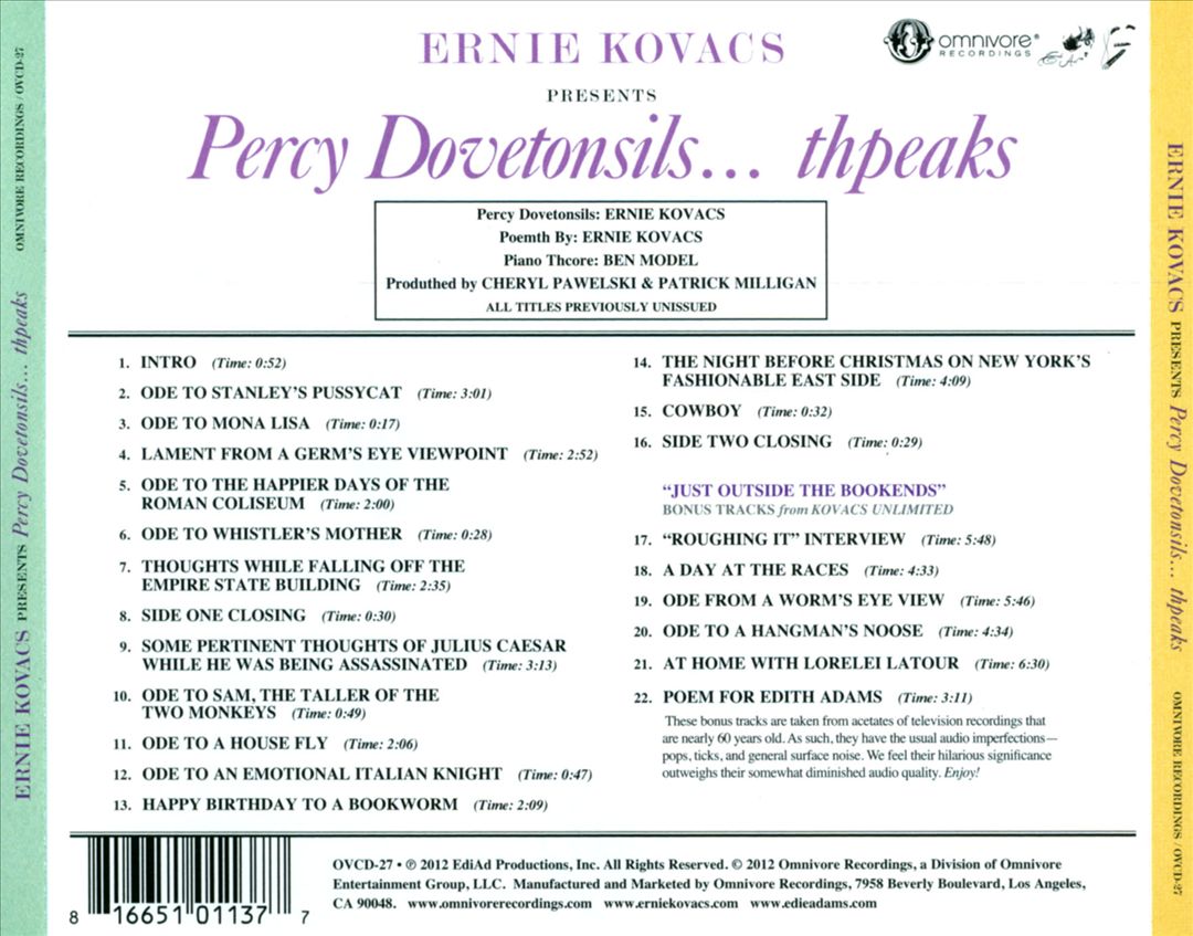 Percy Dovetonsils...Thpeaks cover art
