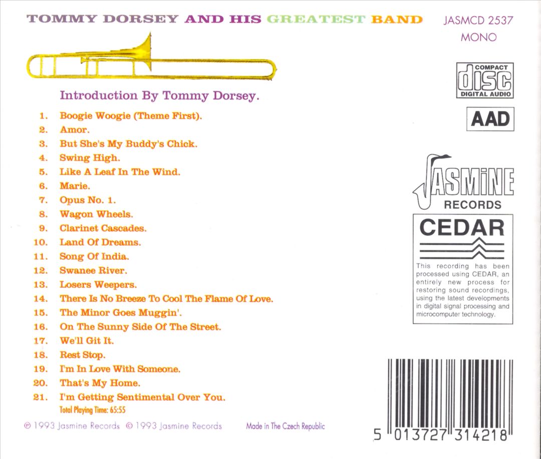 Tommy Dorsey and His Greatest Band cover art
