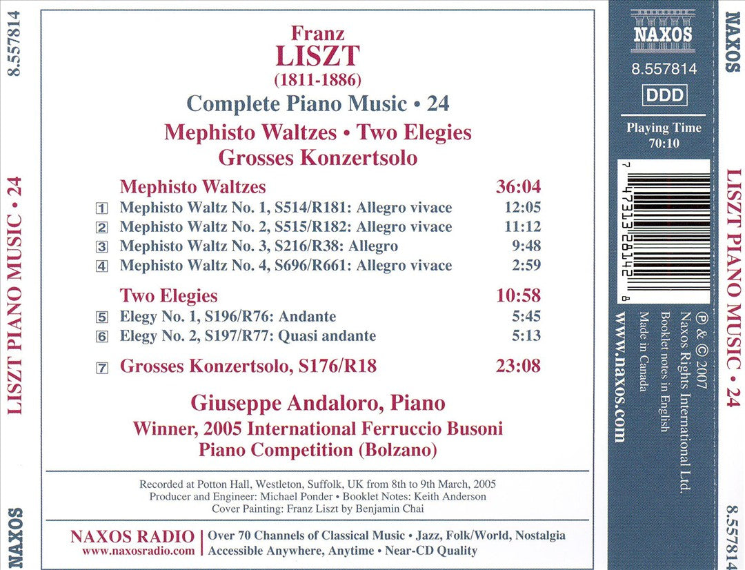 Liszt: Mephisto Waltzes; Two Elegies; Grosses Konzertsolo cover art