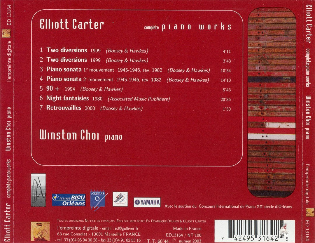 Elliott Carter: Piano Works cover art