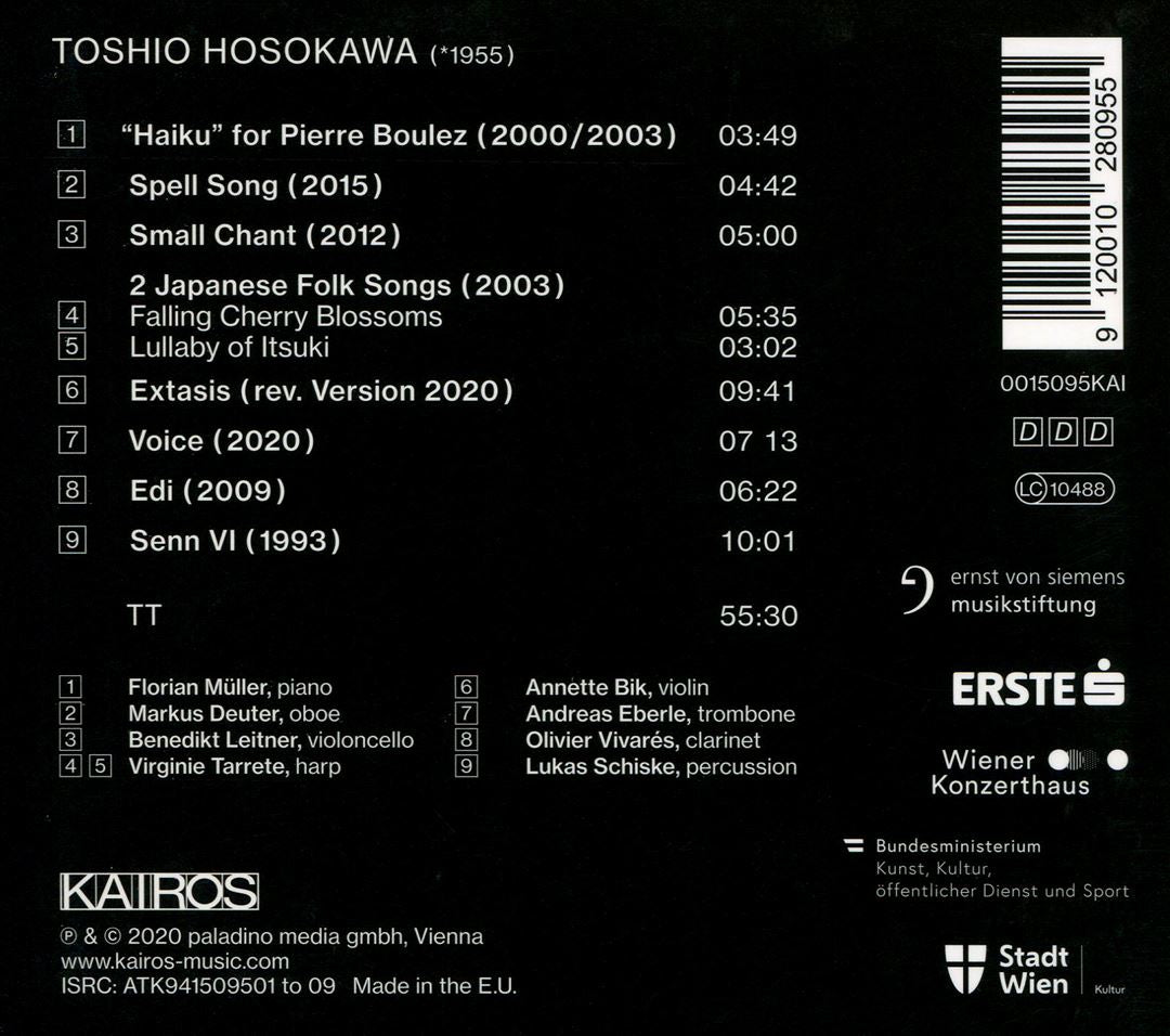 Toshio Hosokawa: Solo cover art