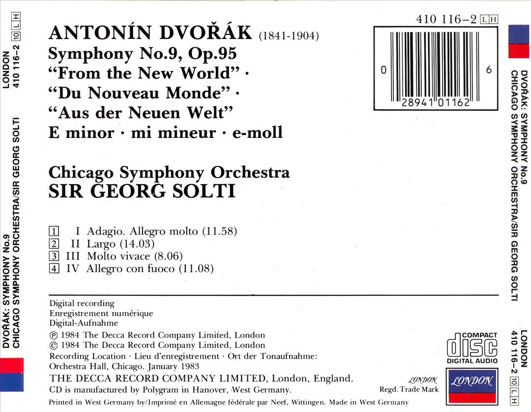 Dvorák: Symphony No. 9 cover art