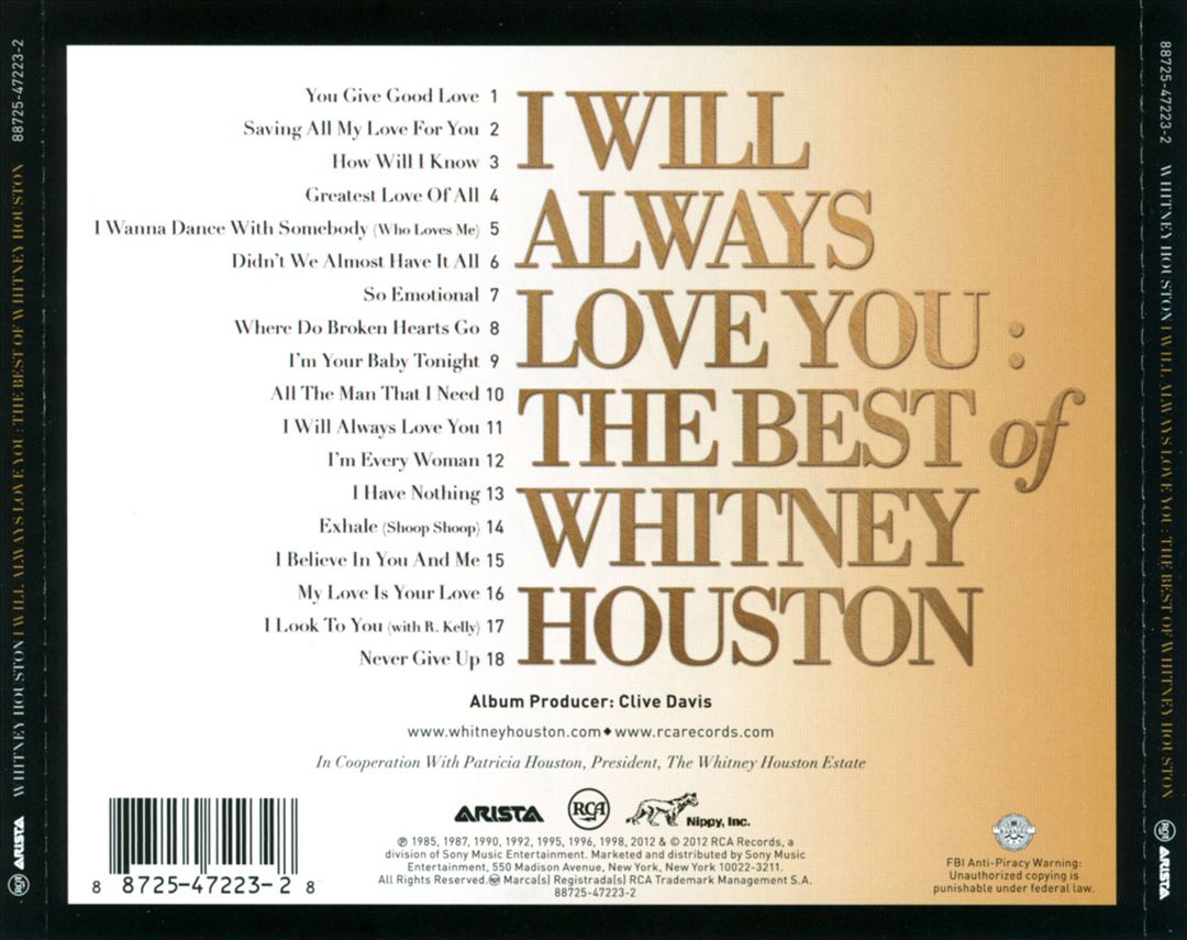 I Will Always Love You: The Best of Whitney Houston cover art