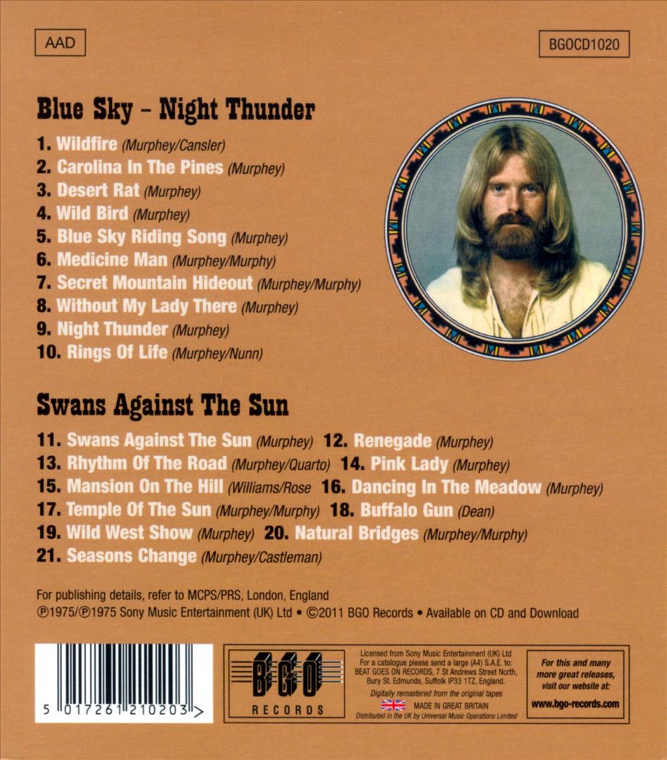 Blue Sky: Night Thunder/Swans Against the Sun cover art