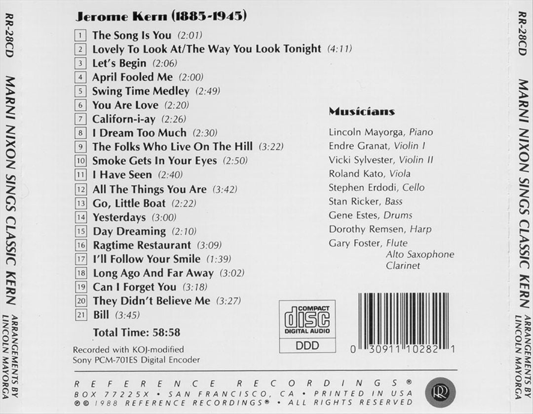 Marni Nixon Sings Classic Kern cover art