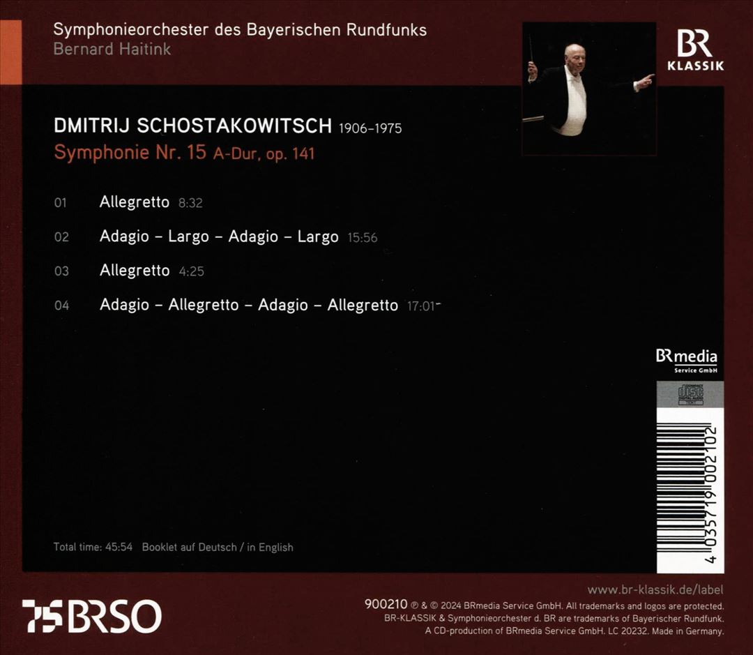 Schostakowitsch: Symponie Nr. 15 cover art