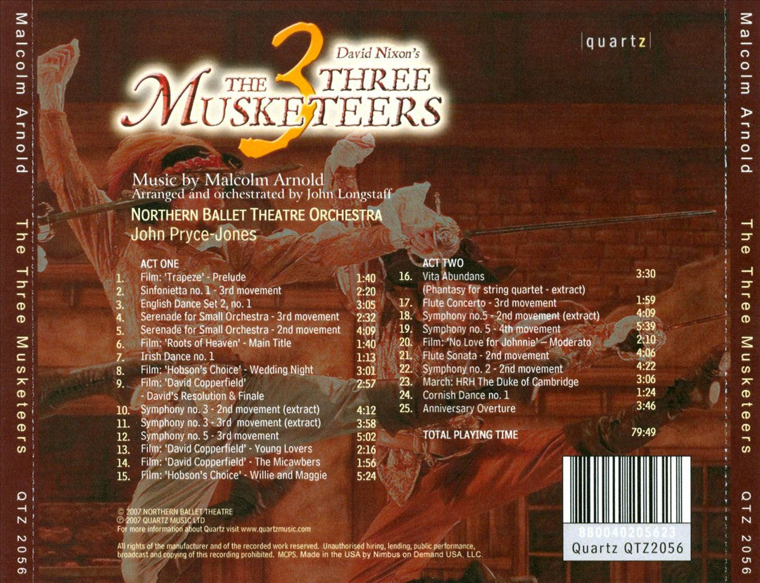John Longstaff: The Three Musketeers (Music by Malcolm Arnold) cover art