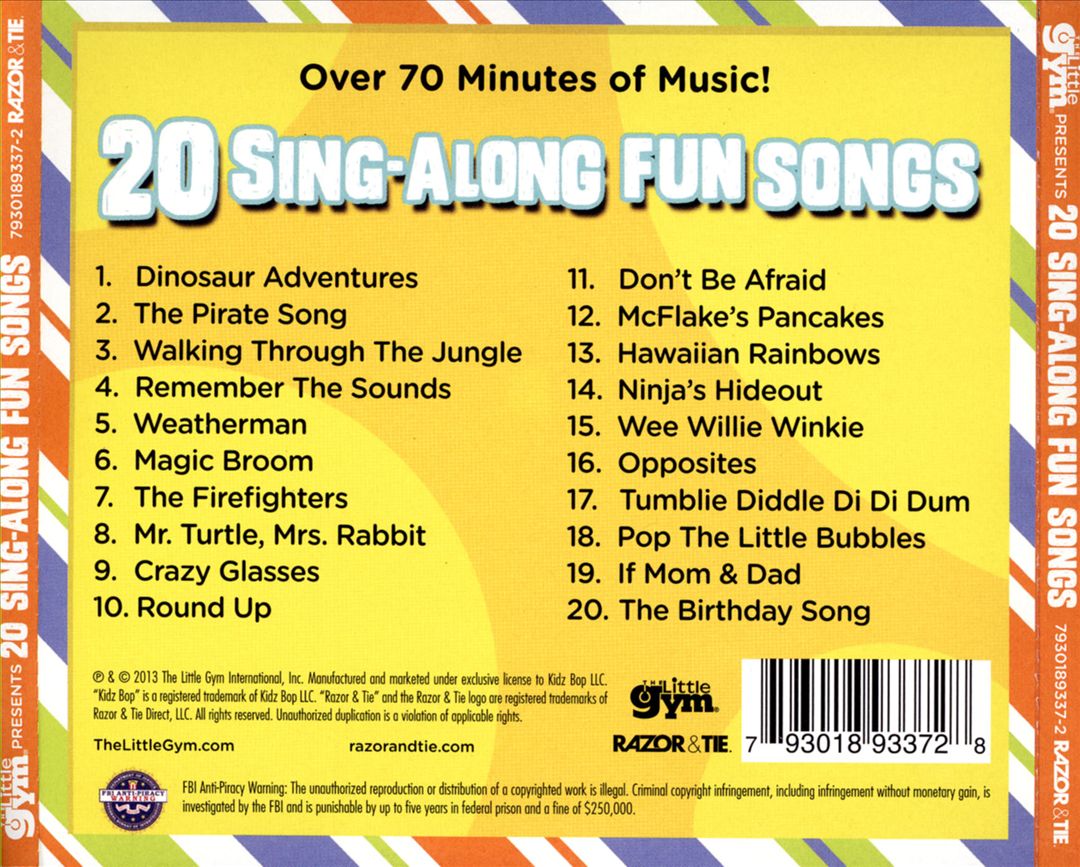 20 Sing-Along Fun Songs cover art