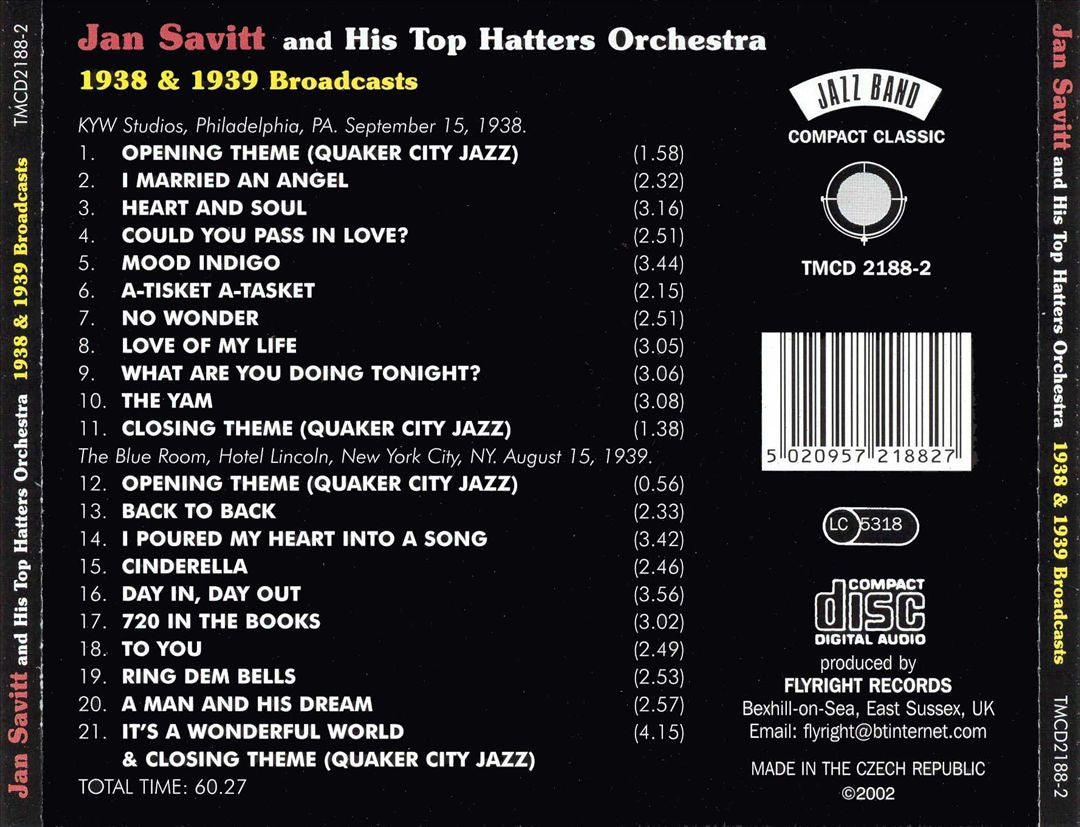 1938-1939 Broadcasts cover art